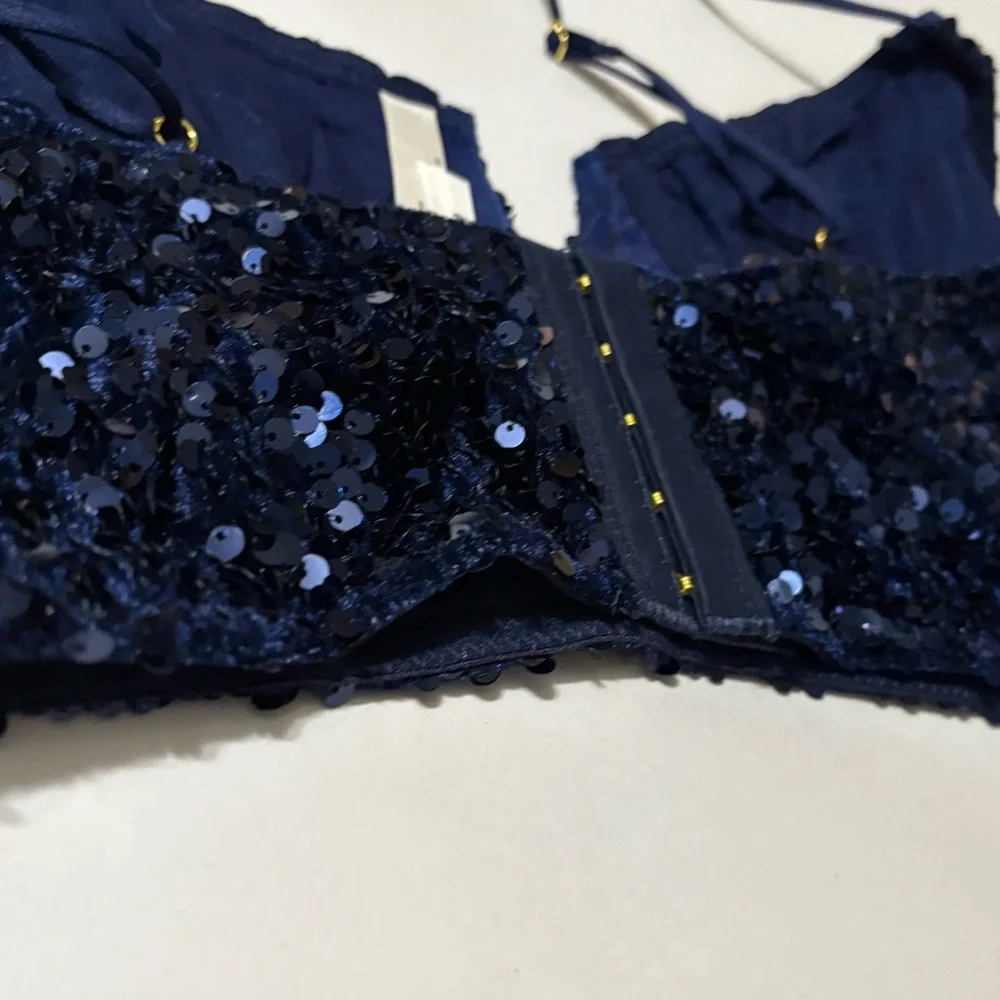 NWT Anthropologie The Eve Sequin Bralette, L - Picture 8 of 12